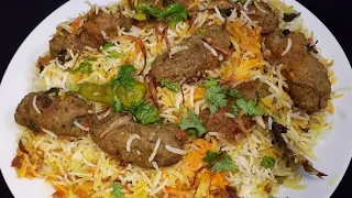 Beef Seekh Kababs Biryani | Dawat Special  Biryani |  سیخ کباب بریانی