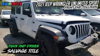 2021 Jeep Wrangler Unlimited Sport - Salvage  ( Walk Around Video ) | BidGoDrive