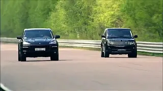 Porsche Cayenne Turbo vs Range Rover Sport SuperCharged Drag Race