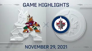 NHL Highlights | Coyotes vs. Jets - Nov. 29, 2021