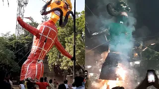 ravan dahan ravan burning ravan burning video dussehra 2023 tallest ravan dahan biggest ravan delhi