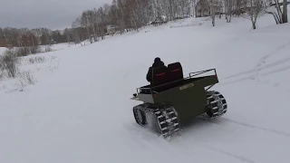 Тест в снегу гусеничного вездехода Кайман