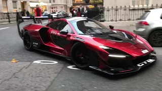 Red McLaren Senna GTR Sound & Gradual Acceleration On The Streets | Supercars In London 2021| SIL