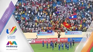 Laos fans try to cheer the team up after 2-2 draw with Singapore | Football | SEA Games Vietnam 2021