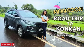 First Monsoon Road trip to Kokan 2023 | via Mumbai-Banglore highway- Anuskura ghat | Road Condition