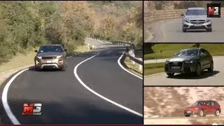 2014 AUDI Q3 VS BMW X1 VS MERCEDES GLA VS RANGE ROVER EVOQUE - TEST DRIVE