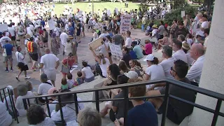 Hundreds rally at Statehouse as part of nationwide protests over Pres. Trump's immigration policies