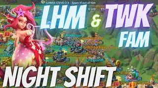 LHM & TWK FAM on the Night Shift K477 with LIVE CALL | Lords Mobile