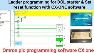 Omron plc Programming for DOL starter and set reset function | CX one software uses for omron PLC |