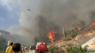 Incendio forestal en un suburbio de Atenas | AFP