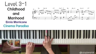 Childhood and Manhood - Ennio Morricone Piano sheet music Tutorial with pedal