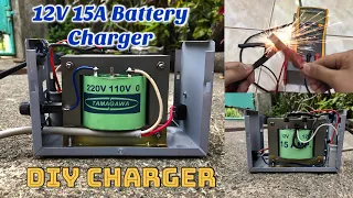 DIY: 12V 15A Car Battery Charger | 12V Center Tapped Transformer