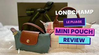 LONGCHAMP LE PLIAGE MINI POUCH / COSMETIC CASE | review, comparison, what fits, & mod shoots