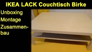 IKEA LACK Couchtisch Birke - Unboxing, Zusammenbau, Montage, Review, Test, Anleitung | Deutsch 1080p