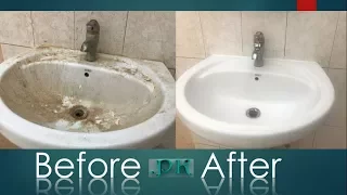 How To clean Bathroom sink ll Ceramic & Porcelain Sink Cleaning ll Clean Bathroom Sink Fast