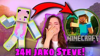 ZOSTAŁAM STEVEM NA 24H W MINECRAFT!😱