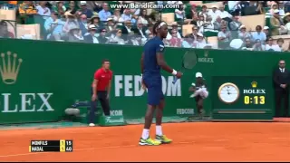 Monfils hits a 171 km/h forehand winner against Nadal in the 2016 Monte Carlo final