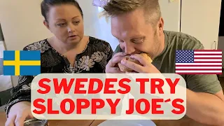 First time ! Two Swedes try Sloppy Joe´s from America!