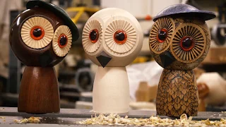 Turning a wooden owl with a sphere jig and a fluting jig