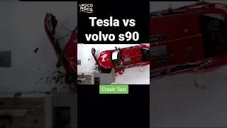 car crash test tesla vs volvo s90