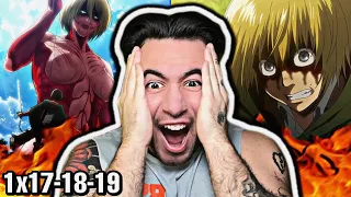 THE FEMALE TITAN !? .. ATTACK ON TITAN 1x17, 1x18, 1x19 (REACTION)