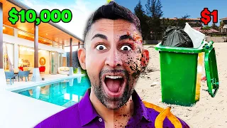 Surviving on $1 vs $10,000 Challenge!