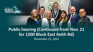 Public hearing (Continued from Nov. 21 for 1200 Block East Keith Road): November 22, 2023