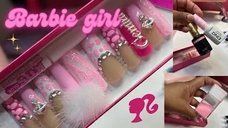 Barbie girl Press-On nail set ( pretty n pink)