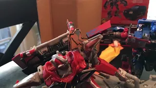 Transformers Optimus vs sentinel vs megatron stop motion