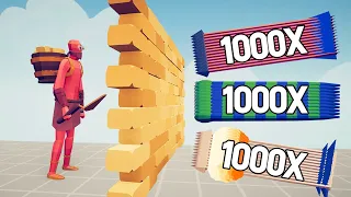 ARCHITECT WALL vs 1000x OVERPOWERED RAGED UNITS | TABS Totally Accurate Battle Simulator