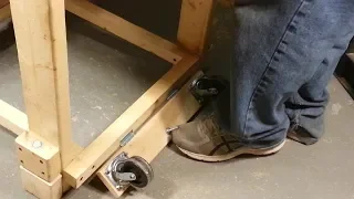 62. Simple DIY - hinged Casters on a workshop table