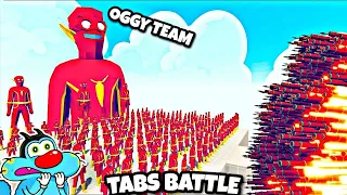 OGGY 100x FLASH+ 1x GIANT FLASH vs JACK 2X EVERY GODS! - Totally Accurate Battle Simulator TABS