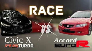 Civic X RS Turbo vs Accord Euro R CL7 RACE | Cruising on the roads of Islamabad