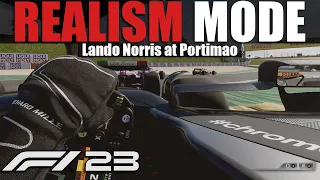 F1 23 REALISM MODE | LANDO NORRIS AT PORTIMAO | NO HUD + COCKPIT + NO ASSISTS + 100% RACE + TRACKIR