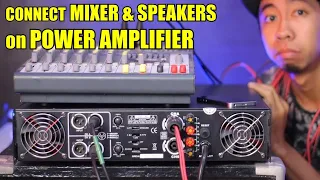 BASIC POWER AMP SETUP - Mixer & Speaker Connection | Stereo-Parallel-Bridge Mode Guide | TUT
