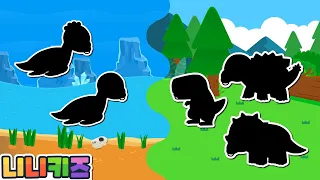 Where Do Dinosaurs Live? | shadow dinosaur game  | T-Rex? | the habitat of the baby dino | NINIkids