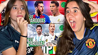 REACT 2 EM 1 ♫ CANHOTOS x DESTROS / ♫ GIGANTES vs BAIXINHOS- FUTPARÓDIAS 🔥