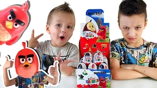 Angry birds в Кино Киндер ЧЕЛЛЕНДЖ кто больше соберет разных игрушек Kinder Eggs Challenge with toys