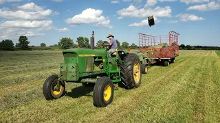 Baling Hay With The John Deere 4020 & 328 Small Square Baler