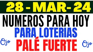 NUMEROLOGÍA PARA LOTERÍAS HOY 28/03/2024 NUMEROS PARA GANAR HOY JUEVES 28 DE MARZO