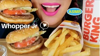 ASMR BURGER KING WHOPPER Jr. EATING SOUND| 버거킹 와퍼 주니어 리얼사운드 먹방 |CURIE.ASMR