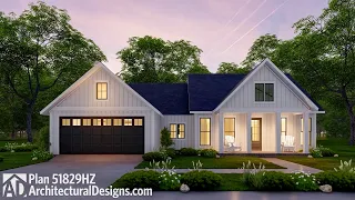 3-Bedroom Under 2000 SqFt - Country Cottage House Plan 51829HZ Virtual Walkthrough | ADHousePlans