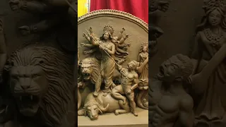 Durga mata murti making with clay