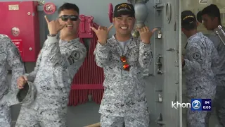 Smiles, shakas during Open Ship Day at Pearl Harbor