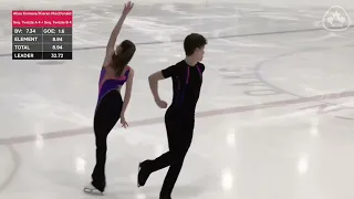 2023-24 Skate Canada Challenge. Junior RD. Alisa Korneva/ Kieran MacDonald