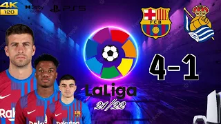 FIFA 22 PS5 Laliga FC Barcelona vs Real Sociedad 21/22 Gameplay 4K