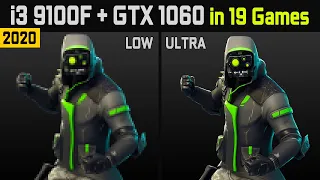 Core i3 9100F + GTX 1060 6GB【Test in 19 Games + Low vs Ultra】