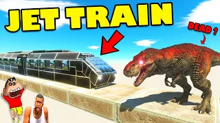 DEADLY JET TRAIN vs EVERY UNIT in ANIMAL REVOLT BATTLE SIMULATOR | SHINCHAN and CHOP