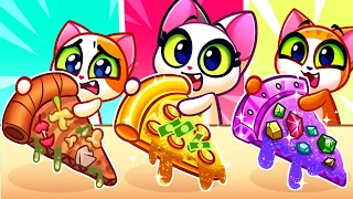 🍕 Pizza Cooking Challenge 💎 Rich vs Poor vs Giga Rich Pizza 😻 Kids Cartoons by Purr-Purr Tails