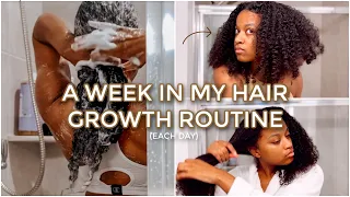 1 WEEK IN MY NATURAL HAIR GROWTH ROUTINE (WEEKLY HAIR GROW ROUTINE)